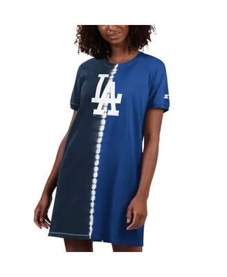 Women's Starter Navy, Royal Los Angeles Dodgers Ace Tie-Dye Sneaker Dress