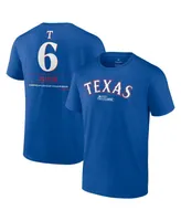 Men's Fanatics Josh Jung Royal Texas Rangers 2023 American League Champions Player Name and Number T-shirt