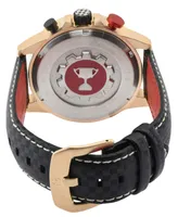 GV2 by Gevril Men's Scuderia Black Italian Leather Watch 45mm