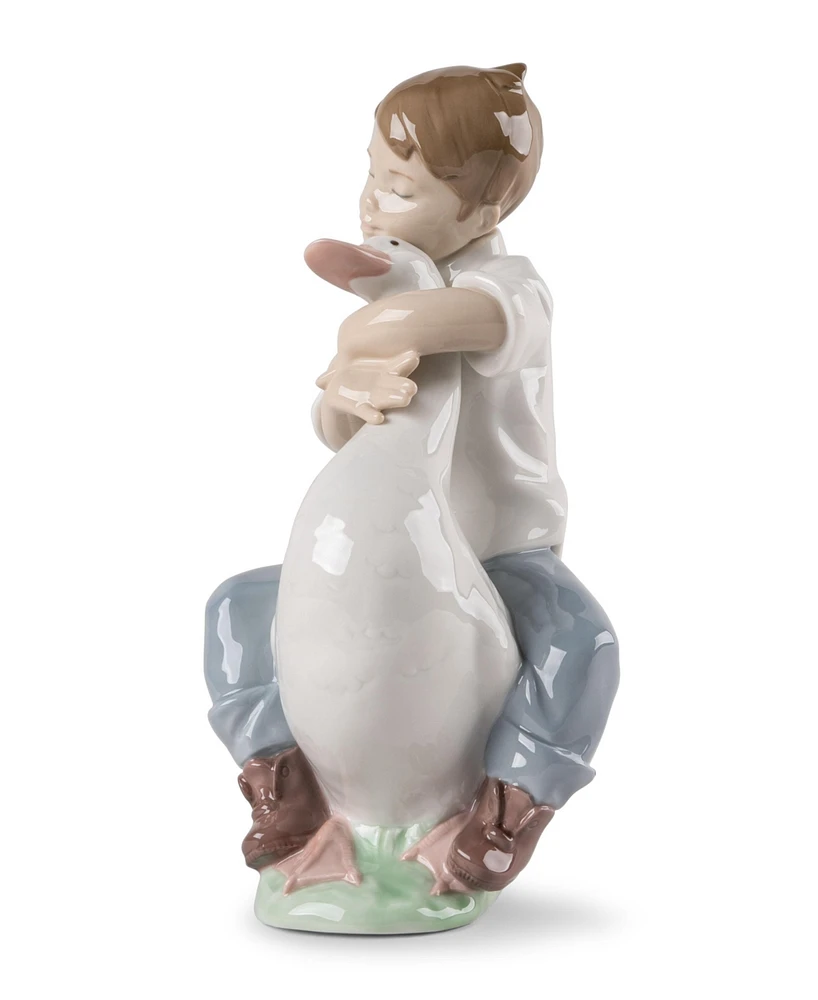 Nao by Lladro Boy with Goose Figurine