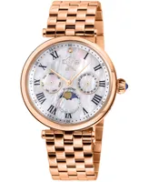 GV2 by Gevril Women's Florence Rose Gold Stainless Steel Watch 36mm