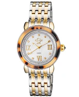 GV2 by Gevril Women's Marsala Tortoise Two-Tone Stainless Steel Watch 36mm