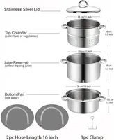 Cook N Home 11-Quart Stainless Steel Basics Canning Juice Steamer Extractor With lid, and hose with clamp