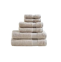 Home Outfitters 100% Cotton 6pcs Bath Towel Set , Absorbent, Bathroom Spa Towel, Glam/Luxury