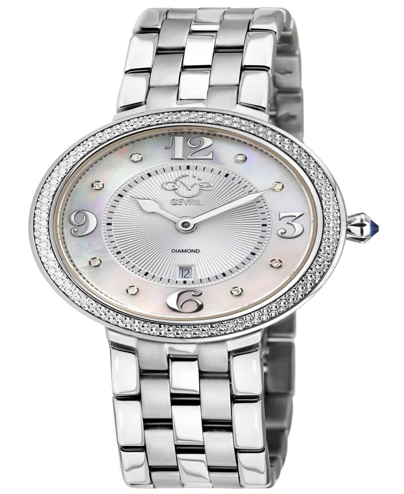 GV2 by Gevril Women's Verona Silver Stainless Steel Watch 37mm