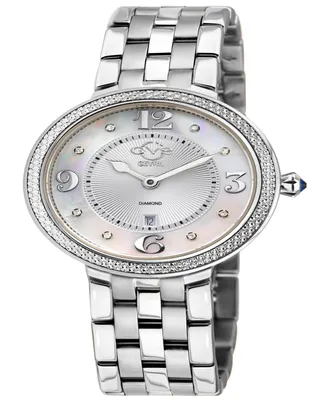 GV2 by Gevril Women's Verona Silver Stainless Steel Watch 37mm