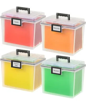 4 Pack Portable Letter File Box, Clear