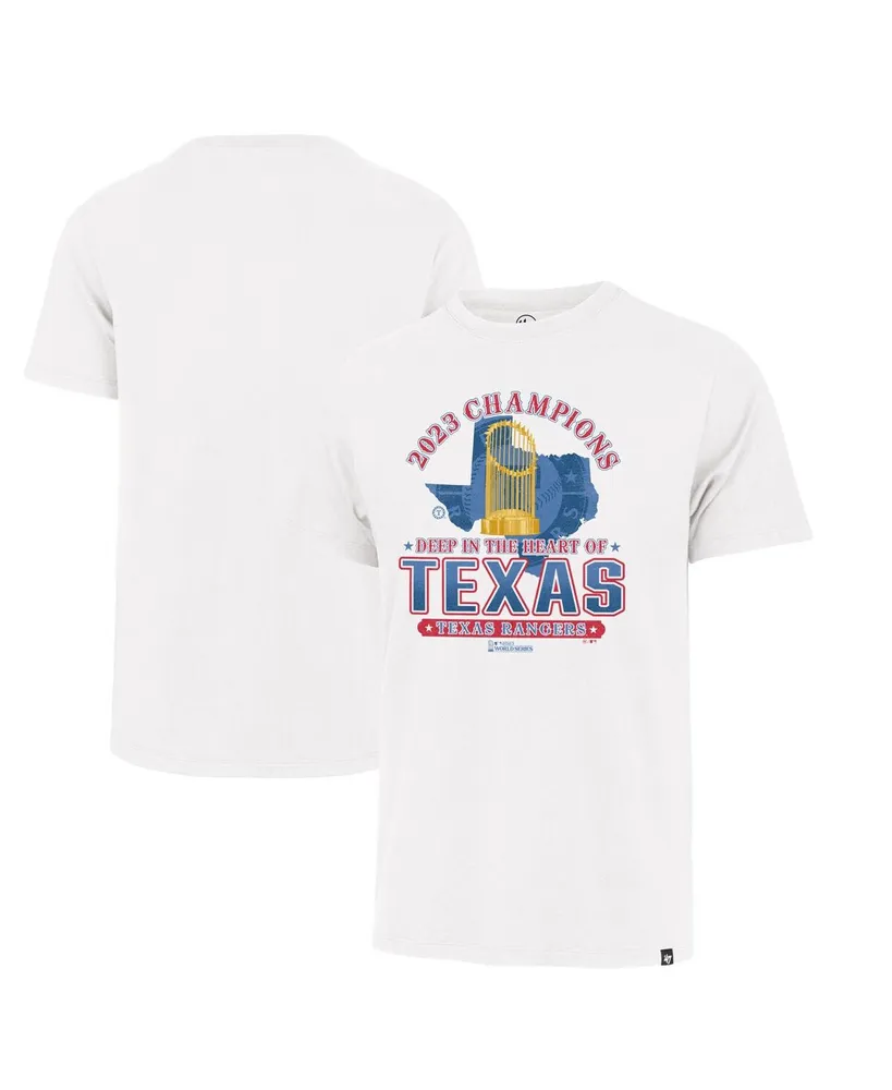 Men's '47 Brand White Texas Rangers 2023 World Series Champions Local Playoff Franklin T-shirt