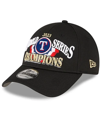 Men's New Era Black Texas Rangers 2023 World Series Champions Locker Room 9FORTY Adjustable Hat