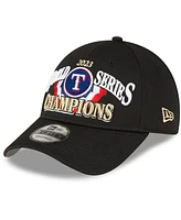 Men's New Era Black Texas Rangers 2023 World Series Champions Locker Room 9FORTY Adjustable Hat