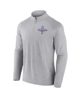 Men's Fanatics Gray Texas Rangers 2023 World Series Champions Curveball Quarter-Zip Mock Neck Pullover Top