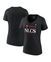 Women's Fanatics Black Philadelphia Phillies 2023 Division Series Winner Locker Room Plus V-Neck T-shirt