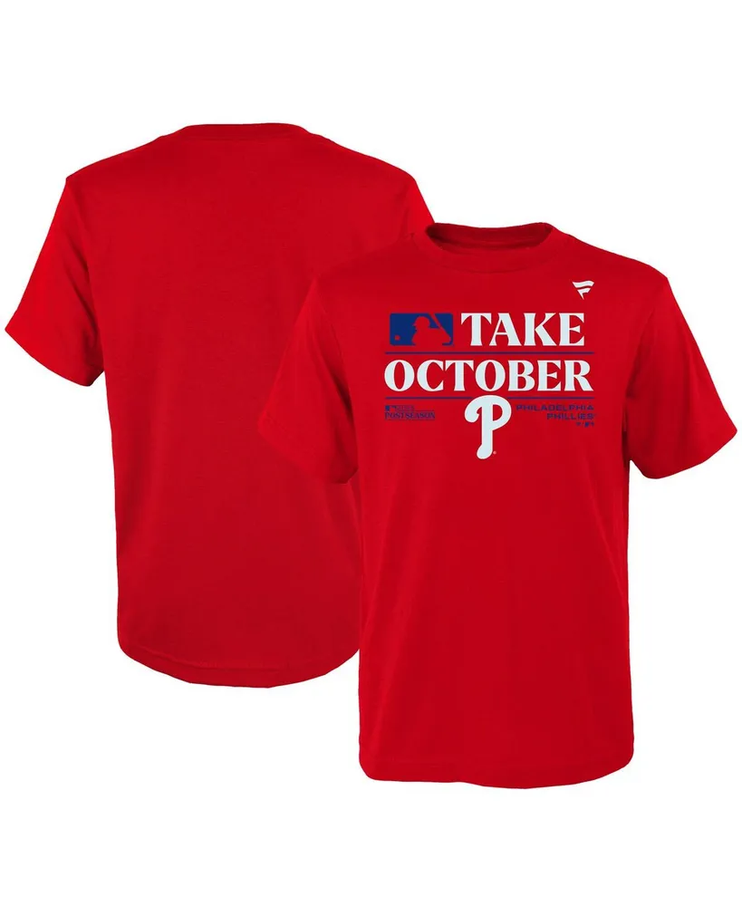 Big Boys Fanatics Red Philadelphia Phillies 2023 Postseason Locker Room T-shirt