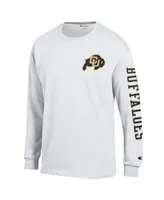 Men's Champion White Colorado Buffaloes Team Stack 3-Hit Long Sleeve T-shirt