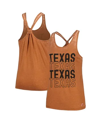 Women's League Collegiate Wear Texas Orange Texas Longhorns Stacked Name Racerback Tank Top