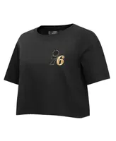 Women's Pro Standard Black Philadelphia 76ers Holiday Glam Boxy T-shirt