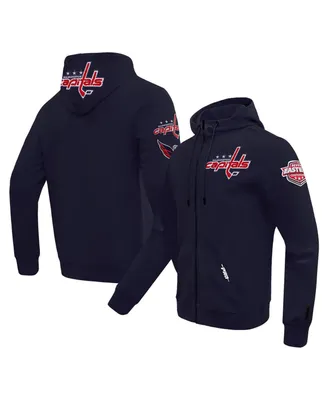 Men's Pro Standard Navy Washington Capitals Classic Chenille Full-Zip Hoodie Jacket