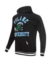 Men's Pro Standard Black Tulane Green Wave Classic Stacked Logo Pullover Hoodie