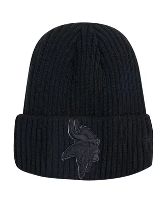 Men's Pro Standard Minnesota Vikings Triple Black Cuffed Knit Hat