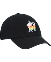 Men's '47 Brand Black Miami Marlins Team Pride Clean Up Adjustable Hat