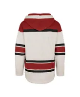 Men's '47 Brand Oatmeal Carolina Hurricanes Rockaway Lace-Up Pullover Hoodie