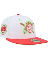 Men's New Era White, Coral Pittsburgh Pirates Three Rivers Stadium 30th Anniversary Strawberry Lolli 59FIFTY Fitted Hat