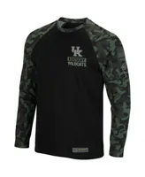 Men's Colosseum Black Kentucky Wildcats Oht Military-Inspired Appreciation Camo Raglan Long Sleeve T-shirt