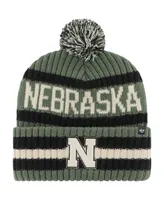 Men's '47 Brand Green Nebraska Huskers Oht Military-Inspired Appreciation Bering Cuffed Knit Hat with Pom