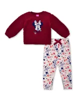 Disney Baby Girls Minnie Mouse Sherpa Top and Leggings Set