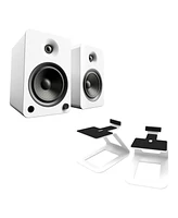 Kanto YU6 Powered Bookshelf Speakers with SE6 Elevated Desktop Speaker Stands