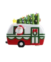 10" Nostalgic Ceramic Santa Camper