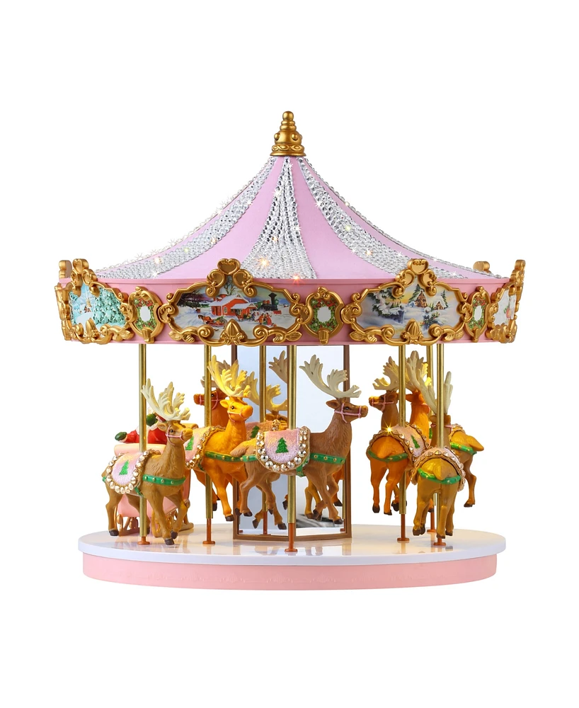 12" Animated Musical Crystal Carousel