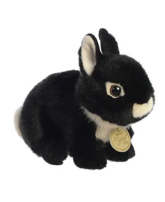 Aurora Small Netherland Dwarf Bunny Miyoni Tots Adorable Plush Toy Black 7.5"
