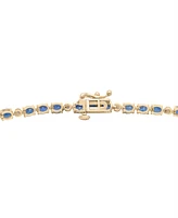 Sapphire (8-1/4 ct. t.w.) & Diamond (1/6 ct. t.w.) Link Bracelet in 14k Gold