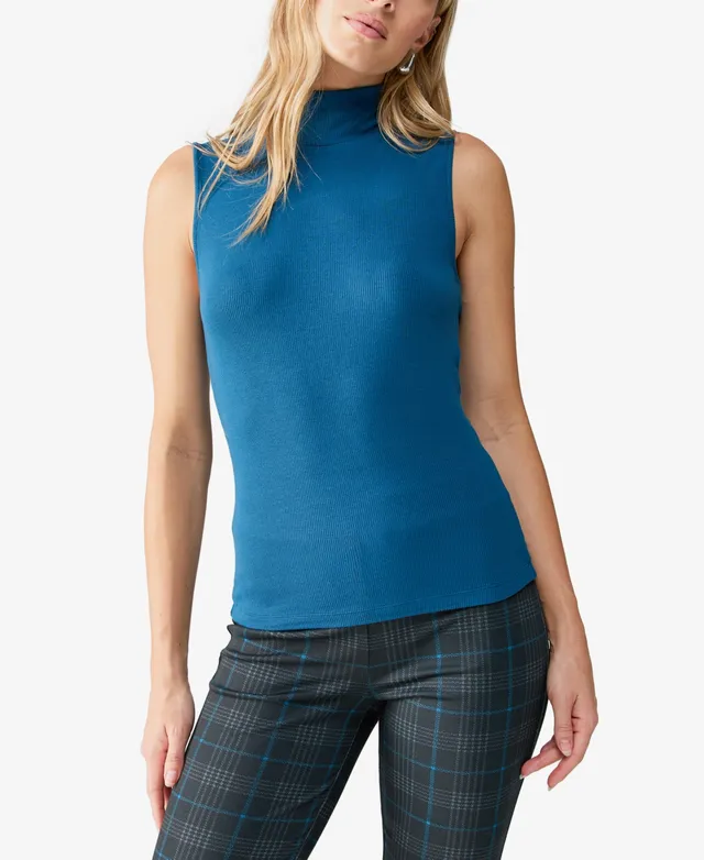 Silk Cashmere Sleeveless Mock Neck Sweater