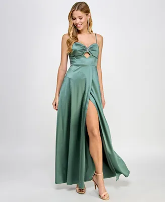 Jump Juniors' Embellished Sweetheart-Neck Cutout Gown