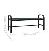 Patio Bench 49" Steel and Wpc Black