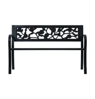 Patio Bench 49.2" Black Steel