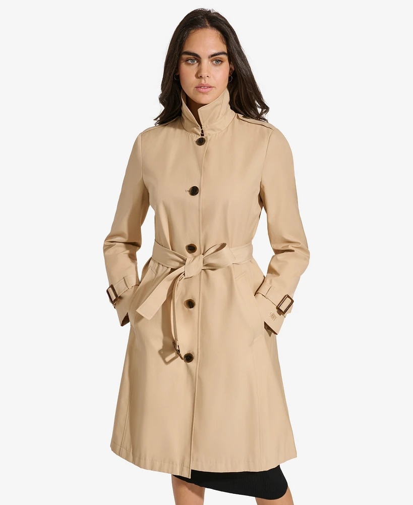 Dkny Women's Single-Breasted Pleated Trench Coat