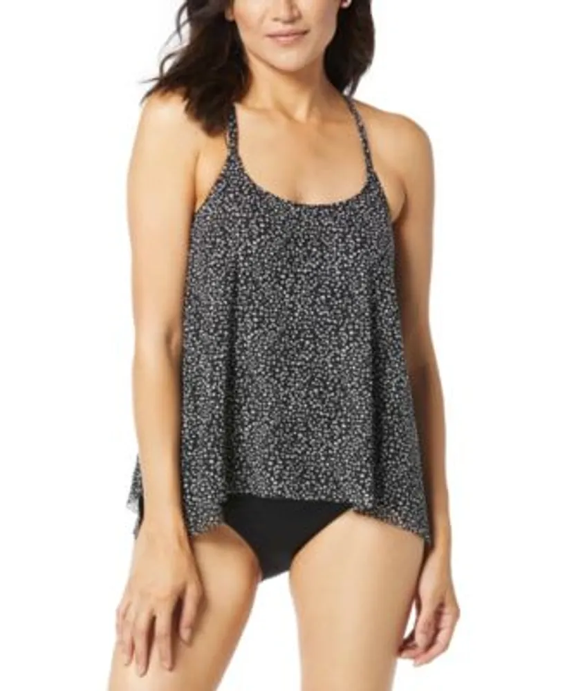Coco Reef Womens Current Mesh Bra Sized Tankini Top Ruched Hipster