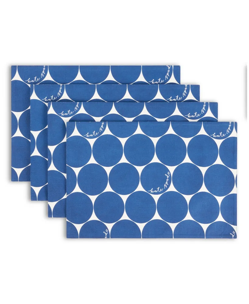 kate spade new york Joy Dot Reversible Placemats 4 Pack Set, 13" x 19"