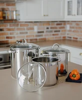 Sedona Kitchen 3-Pc. Stainless Steel Stockpot Set