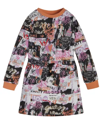 Guess Big Girls French Terry All Over Print Sweatshirt Dress