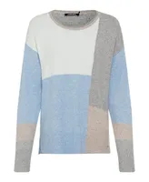 Olsen Women's Long Sleeve Patchwork Pullover