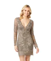 Women's Lara - Long Sleeve Beaded Cocktail Dress