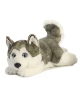 Aurora Medium Lying Husky Miyoni Realistic Plush Toy Gray 11"