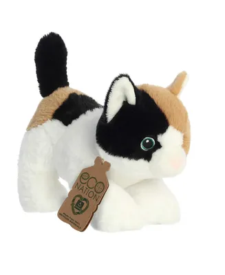 Aurora Small Calico Cat Eco Nation Eco-Friendly Plush Toy White 8.5"