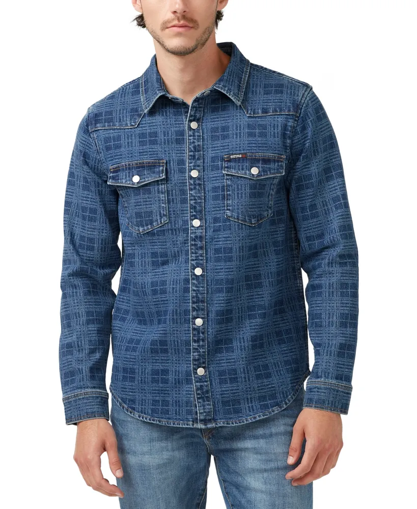 Buffalo David Bitton Men's Shane Indigo Long-Sleeve Button-Up Denim Shirt