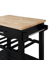Convenience Concepts Ellaine 24.75" Wood Butcher Block Kitchen Cart