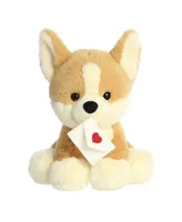 Aurora Medium Val Pets Sealed With A Kiss Corgi Valentine Heartwarming Plush Toy Brown